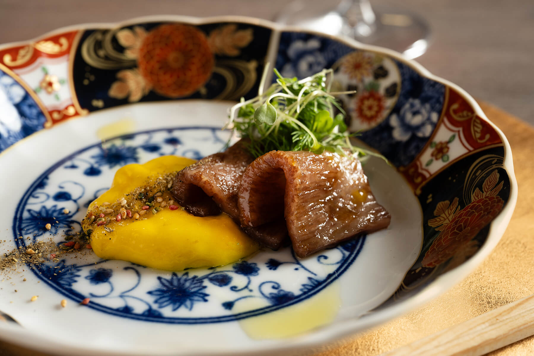 Braised Wagyu shank with port wine and Wagyu jus at Togyushi